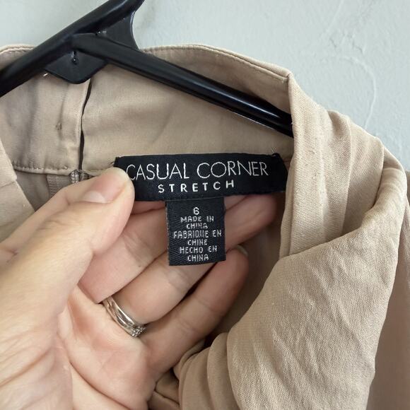 VTG 90s Casual Corner Stretch Silk Blend Blouse Sz 6 Tan Knot-neck Sleeveless - Picture 8 of 11